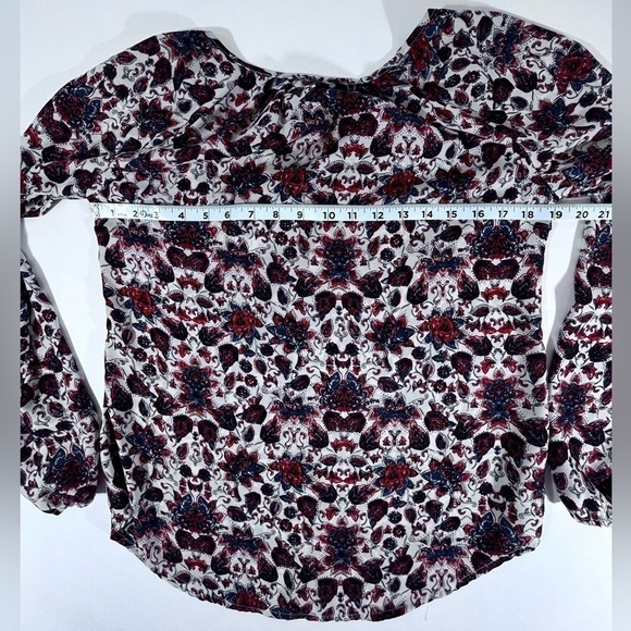 STOOSH Floral Cottagecore Blouse Peasant Boho Keyhole Tie Sz Small - Picture 8 of 10